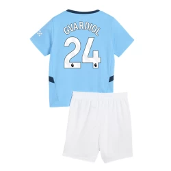 Kinderen Manchester City Josko Gvardiol #24 Voetbalshirt 2024-25 Thuistenue (+ Korte Broeke)