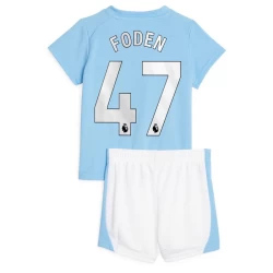 Kinderen Manchester City Phil Foden #47 Voetbalshirt 2023-24 Thuistenue (+ Korte Broeke)