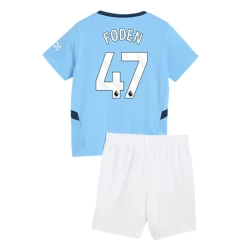 Kinderen Manchester City Phil Foden #47 Voetbalshirt 2024-25 Thuistenue (+ Korte Broeke)