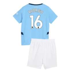 Kinderen Manchester City Rodrigo #16 Voetbalshirt 2024-25 Thuistenue (+ Korte Broeke)