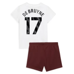 Kinderen Manchester City Voetbalshirt 2023-24 Kevin De Bruyne #17 Uittenue (+ Korte Broeke)