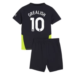 Kinderen Manchester City Voetbalshirt 2024-25 Jack Grealish #10 Uittenue (+ Korte Broeke)