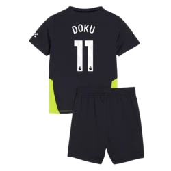 Kinderen Manchester City Voetbalshirt 2024-25 Jérémy Doku #11 Uittenue (+ Korte Broeke)