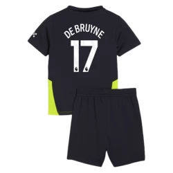 Kinderen Manchester City Voetbalshirt 2024-25 Kevin De Bruyne #17 Uittenue (+ Korte Broeke)