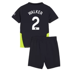 Kinderen Manchester City Voetbalshirt 2024-25 Kyle Walker #2 Uittenue (+ Korte Broeke)