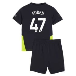 Kinderen Manchester City Voetbalshirt 2024-25 Phil Foden #47 Uittenue (+ Korte Broeke)