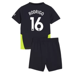 Kinderen Manchester City Voetbalshirt 2024-25 Rodrigo #16 Uittenue (+ Korte Broeke)