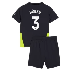 Kinderen Manchester City Voetbalshirt 2024-25 Ruben #3 Uittenue (+ Korte Broeke)