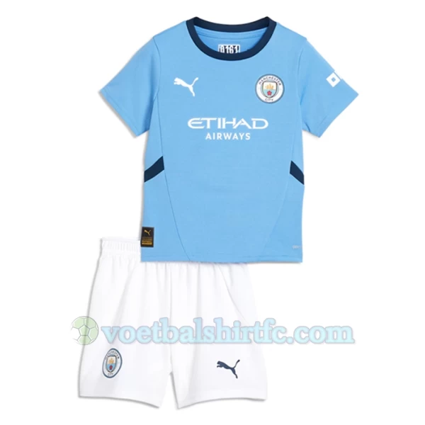 Kinderen Manchester City Voetbalshirt 2024-25 Thuistenue (+ Korte Broeke)