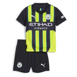 Kinderen Manchester City Voetbalshirt 2024-25 Uittenue (+ Korte Broeke)