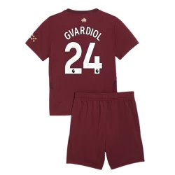 Kinderen Manchester City Voetbalshirt Josko Gvardiol #24 2024-25 Thirdtenue (+ Korte Broeke)