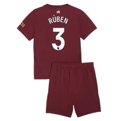 Kinderen Manchester City Voetbalshirt Ruben #3 2024-25 Thirdtenue (+ Korte Broeke)