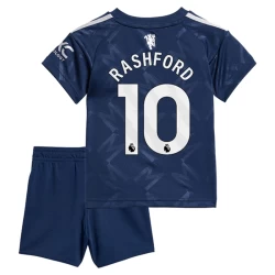 Kinderen Manchester United Voetbalshirt 2024-25 Marcus Rashford #10 Uittenue (+ Korte Broeke)