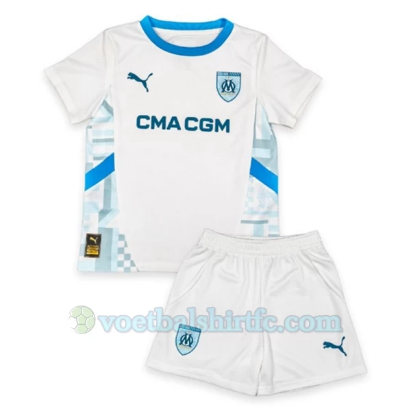 Kinderen Olympique de Marseille Voetbalshirt 2024-25 Thuistenue (+ Korte Broeke)