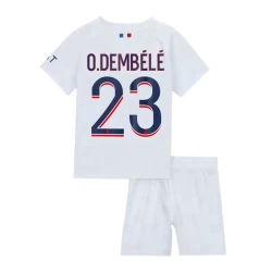 Kinderen Paris Saint-Germain PSG Voetbalshirt 2023-24 Ousmane Dembélé #23 Uittenue (+ Korte Broeke)