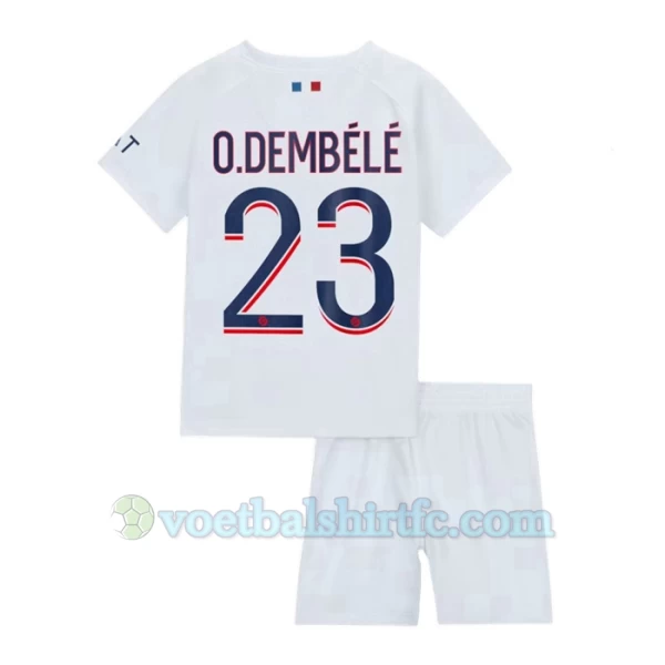 Kinderen Paris Saint-Germain PSG Voetbalshirt 2023-24 Ousmane Dembélé #23 Uittenue (+ Korte Broeke)