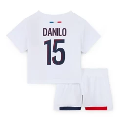 Kinderen Paris Saint-Germain PSG Voetbalshirt 2024-25 Danilo #15 Uittenue (+ Korte Broeke)