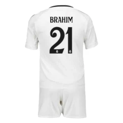 Kinderen Real Madrid Brahim #21 Voetbalshirt 2024-25 Thuistenue (+ Korte Broeke)