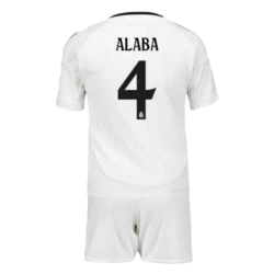 Kinderen Real Madrid David Alaba #4 Voetbalshirt 2024-25 Thuistenue (+ Korte Broeke)