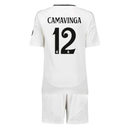 Kinderen Real Madrid Eduardo Camavinga #12 Voetbalshirt 2024-25 Thuistenue (+ Korte Broeke)