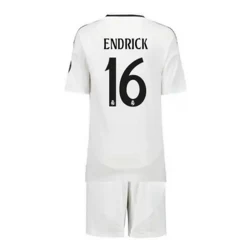 Kinderen Real Madrid Endrick #16 Voetbalshirt 2024-25 HP Thuistenue (+ Korte Broeke)