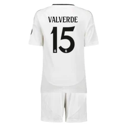 Kinderen Real Madrid Federico Valverde #15 Voetbalshirt 2024-25 Thuistenue (+ Korte Broeke)