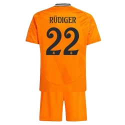 Kinderen Real Madrid Voetbalshirt 2024-25 Antonio Rudiger #22 Uittenue (+ Korte Broeke)