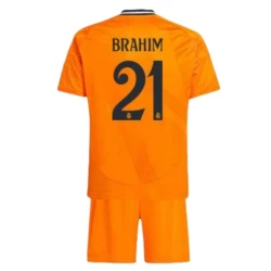 Kinderen Real Madrid Voetbalshirt 2024-25 Brahim #21 Uittenue (+ Korte Broeke)