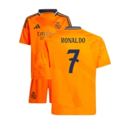 Kinderen Real Madrid Voetbalshirt 2024-25 Cristiano Ronaldo #7 Uittenue (+ Korte Broeke)