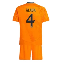 Kinderen Real Madrid Voetbalshirt 2024-25 David Alaba #4 Uittenue (+ Korte Broeke)