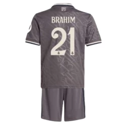 Kinderen Real Madrid Voetbalshirt Brahim #21 2024-25 HP Thirdtenue (+ Korte Broeke)