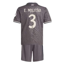 Kinderen Real Madrid Voetbalshirt E.Militao #3 2024-25 HP Thirdtenue (+ Korte Broeke)