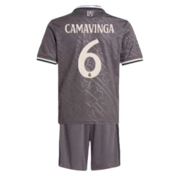 Kinderen Real Madrid Voetbalshirt Eduardo Camavinga #6 2024-25 Thirdtenue (+ Korte Broeke)