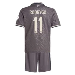 Kinderen Real Madrid Voetbalshirt Rodrygo #11 2024-25 HP Thirdtenue (+ Korte Broeke)