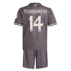 Kinderen Real Madrid Voetbalshirt Tchouameni #14 2024-25 HP Thirdtenue (+ Korte Broeke)