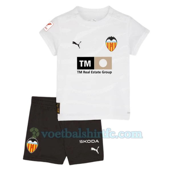 Kinderen Valencia CF Voetbalshirt 2023-24 Thuistenue (+ Korte Broeke)