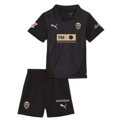 Kinderen Valencia CF Voetbalshirt 2024-25 Uittenue (+ Korte Broeke)