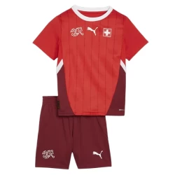 Kinderen Zwitserland Voetbalshirt EK 2024 Thuistenue (+ Korte Broeke)