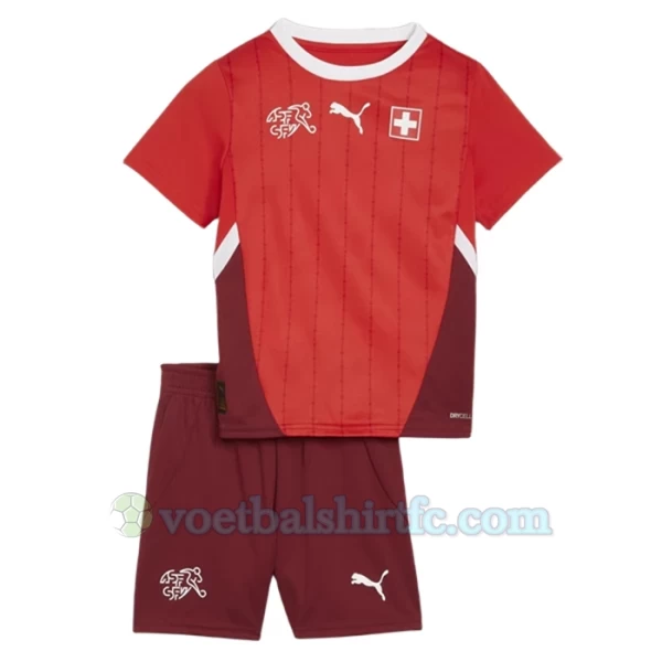 Kinderen Zwitserland Voetbalshirt EK 2024 Thuistenue (+ Korte Broeke)