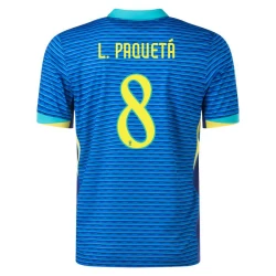 L.paqueta #8 Brazilië Voetbalshirt Copa America 2024 Uittenue Heren