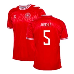 Maehle #5 Denemarken Voetbalshirt EK 2024 Thuistenue Heren