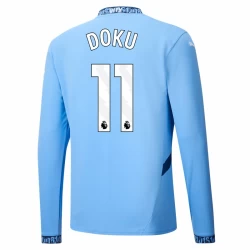 Manchester City Doku #11 Voetbalshirt 2024-25 Thuistenue Heren Lange Mouw