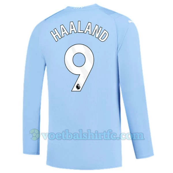 Manchester City Erling Haaland #9 Voetbalshirt 2023-24 Thuistenue Heren Lange Mouw