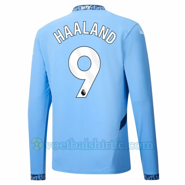 Manchester City Erling Haaland #9 Voetbalshirt 2024-25 Thuistenue Heren Lange Mouw