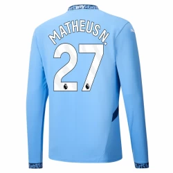 Manchester City Matheus N. #27 Voetbalshirt 2024-25 Thuistenue Heren Lange Mouw