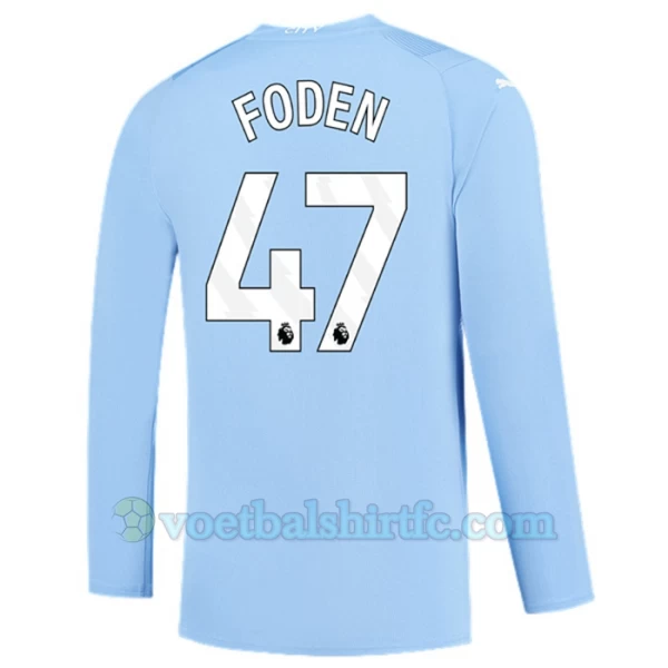 Manchester City Phil Foden #47 Voetbalshirt 2023-24 Thuistenue Heren Lange Mouw