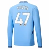 Manchester City Phil Foden #47 Voetbalshirt 2024-25 Thuistenue Heren Lange Mouw