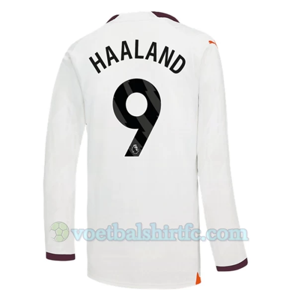 Manchester City Voetbalshirt 2023-24 Erling Haaland #9 Uittenue Heren Lange Mouw