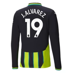 Manchester City Voetbalshirt 2024-25 J. Alvarez #19 Uittenue Heren Lange Mouw