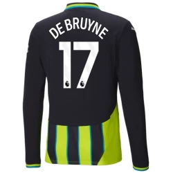 Manchester City Voetbalshirt 2024-25 Kevin De Bruyne #17 Uittenue Heren Lange Mouw